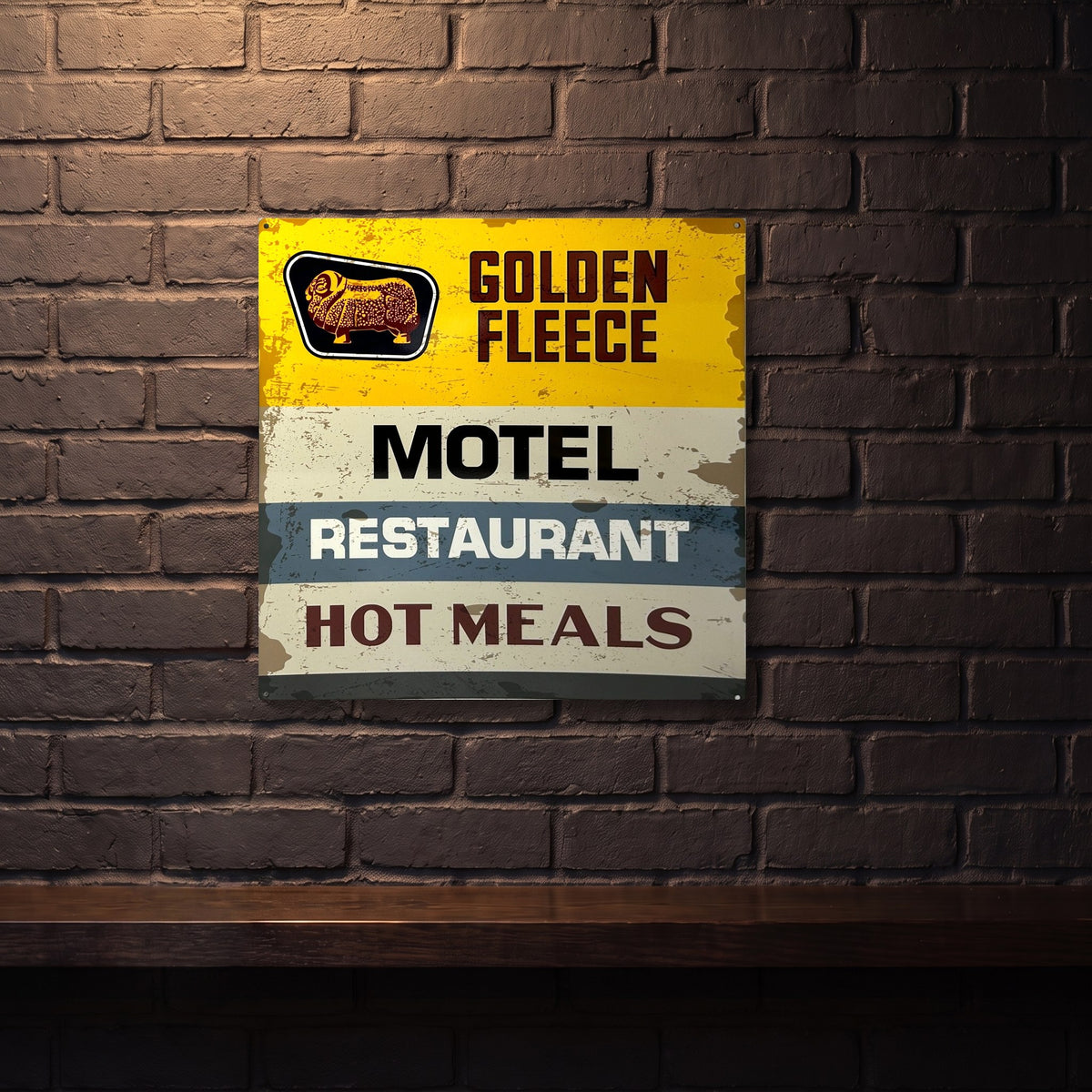 GOLDEN FLEECE 580 MM X 580 MM METAL SIGN AVAIL IN OTHER SIZES