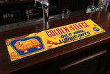 Golden Fleece Distressed Premium Rubber-Backed Bar Mat Runner on a bar top