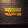 GOLDEN FLEECE LAST ROADHOUSE OUTBACK 810 X 380 MM METAL SIGN