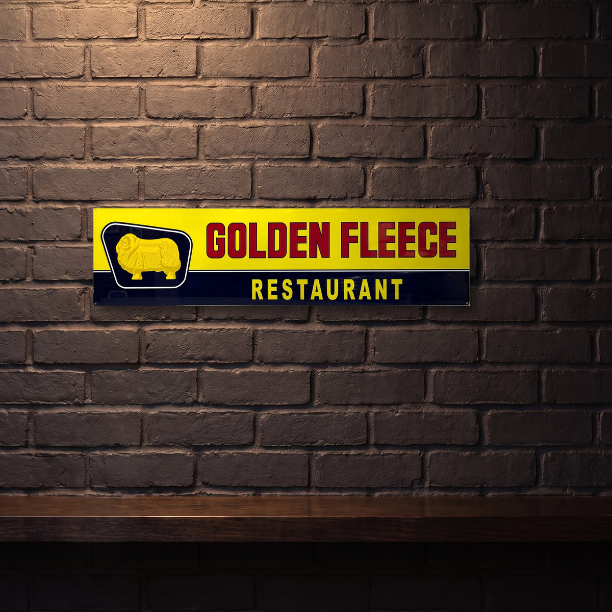 GOLDEN FLEECE RESTAURANT 800 X 200 MM METAL SIGN