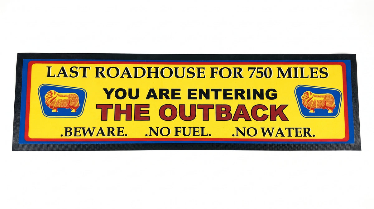 Golden Fleece Outback Roadhouse Premium Rubber-Backed Bar Mat Runner