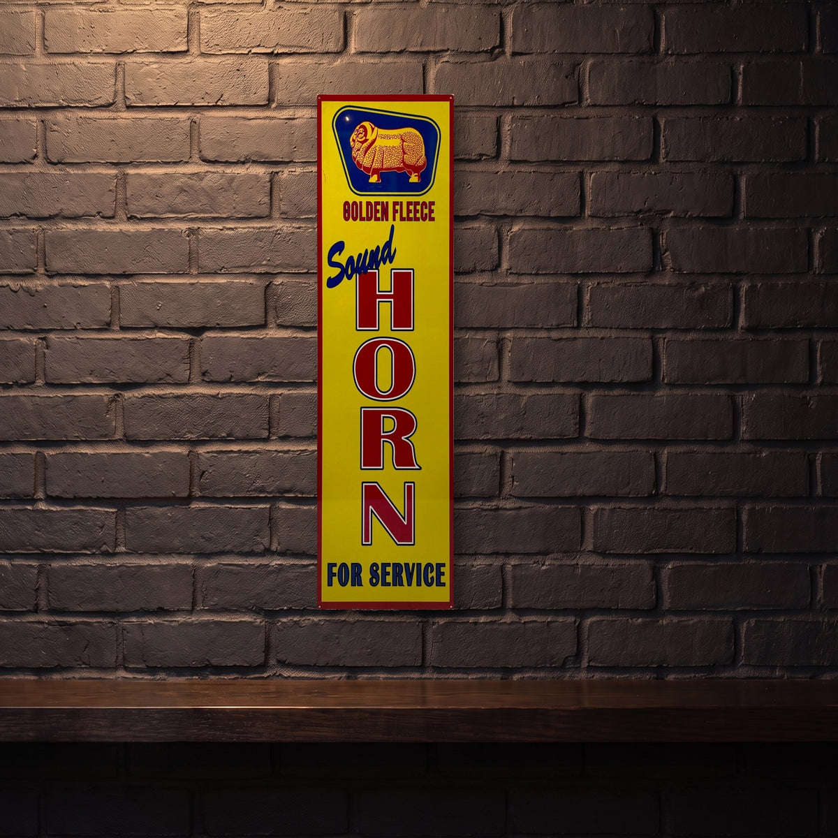 GOLDEN FLEECE SOUND YOUR HORN 800 X 200 MM METAL SIGN