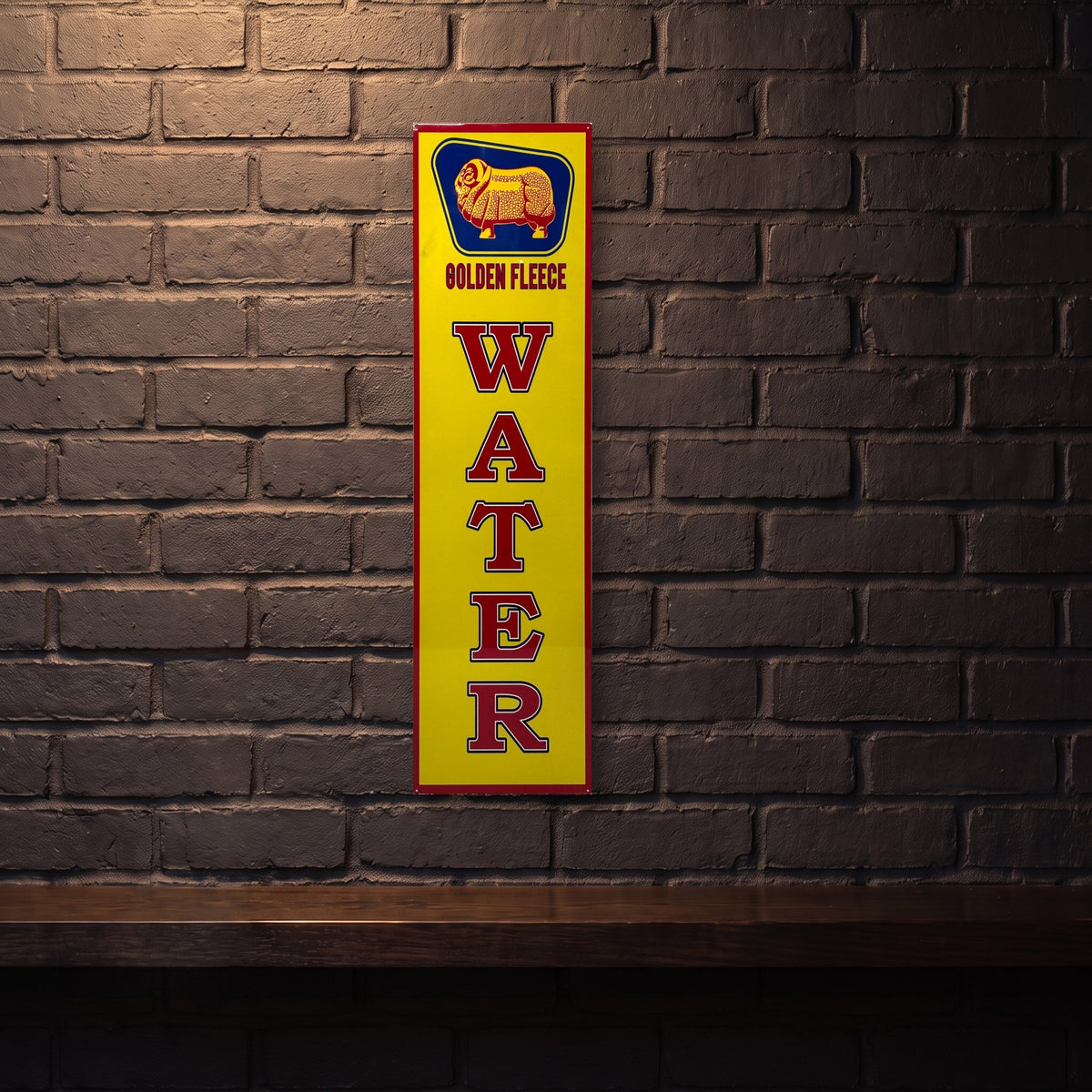 GOLDEN FLEECE WATER 800 X 200 MM METAL SIGN