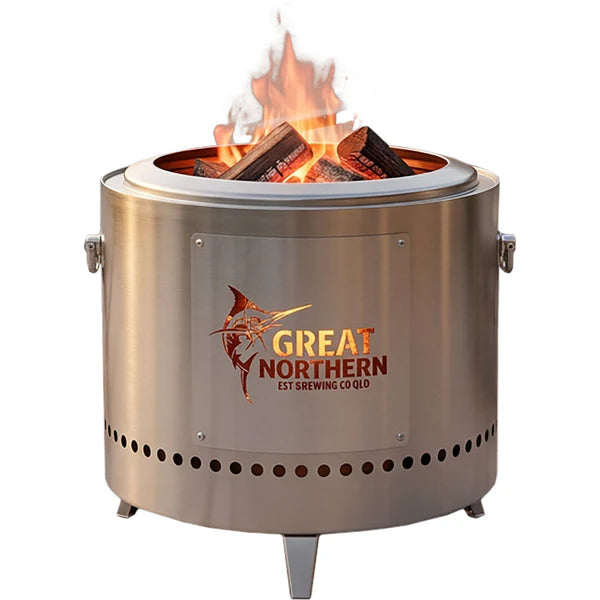 Great Northern stainless steel dual-skin fire pit - licensed cut-out panel