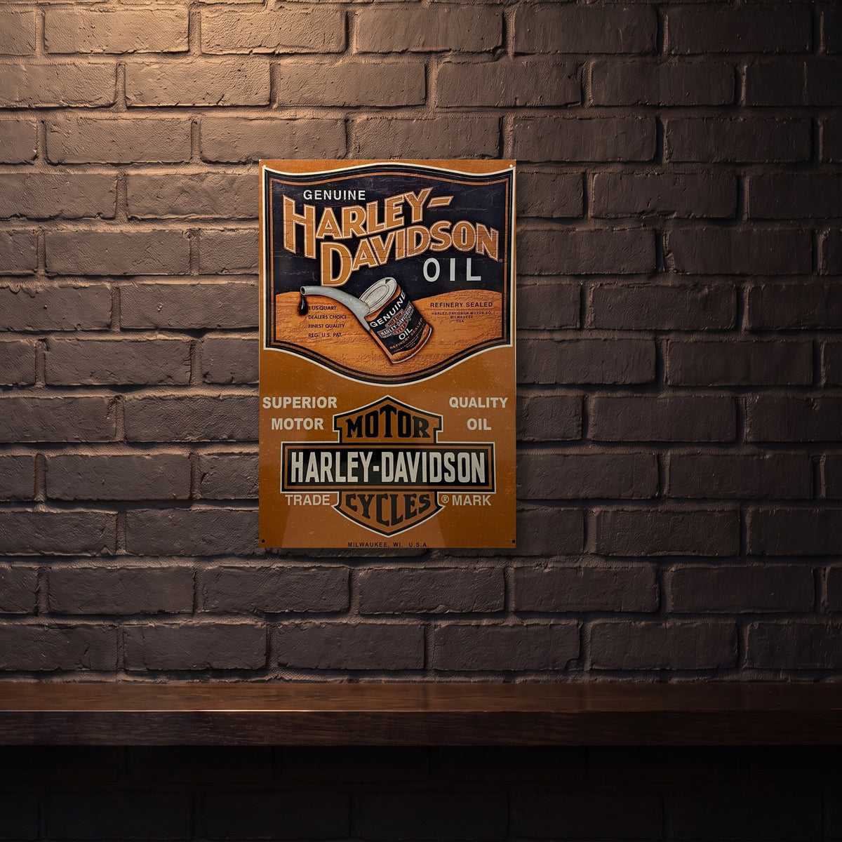 HARLEY DAVIDSON MOTOR OIL 600 X 400 METAL SIGN