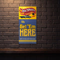 HOT WHEELS 810 X 380 MM METAL SIGN ORANGE VERSION