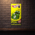 HOT WHEELS 810 X 380 MM METAL SIGN YELLOW GREEN VERSION