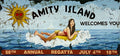 Jaws Amity Island Retro Metal Sign - 600 x 300mm