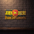 JOHN DEERE IMPLEMENTS 810 X 380 MM METAL SIGN
