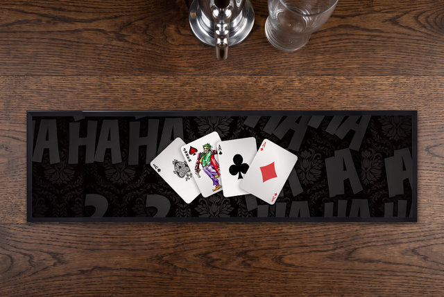 Joker Playing Cards Premium Rubber-Backed Bar Mat Runner