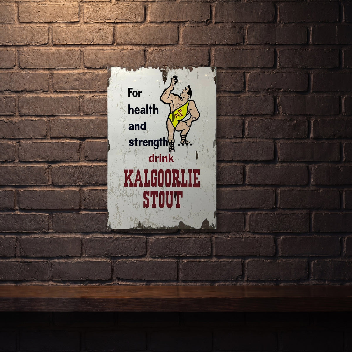 KALGOORLIE STOUT 600 MM X 400 MM METAL SIGN