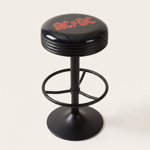 AC/DC Black Matt Gas-Lift Adjustable Bar Stool