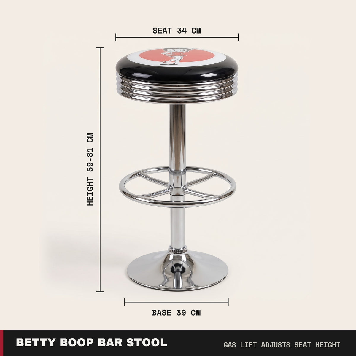 Betty Boop Premium Retro Gas-Lift Bar Stool