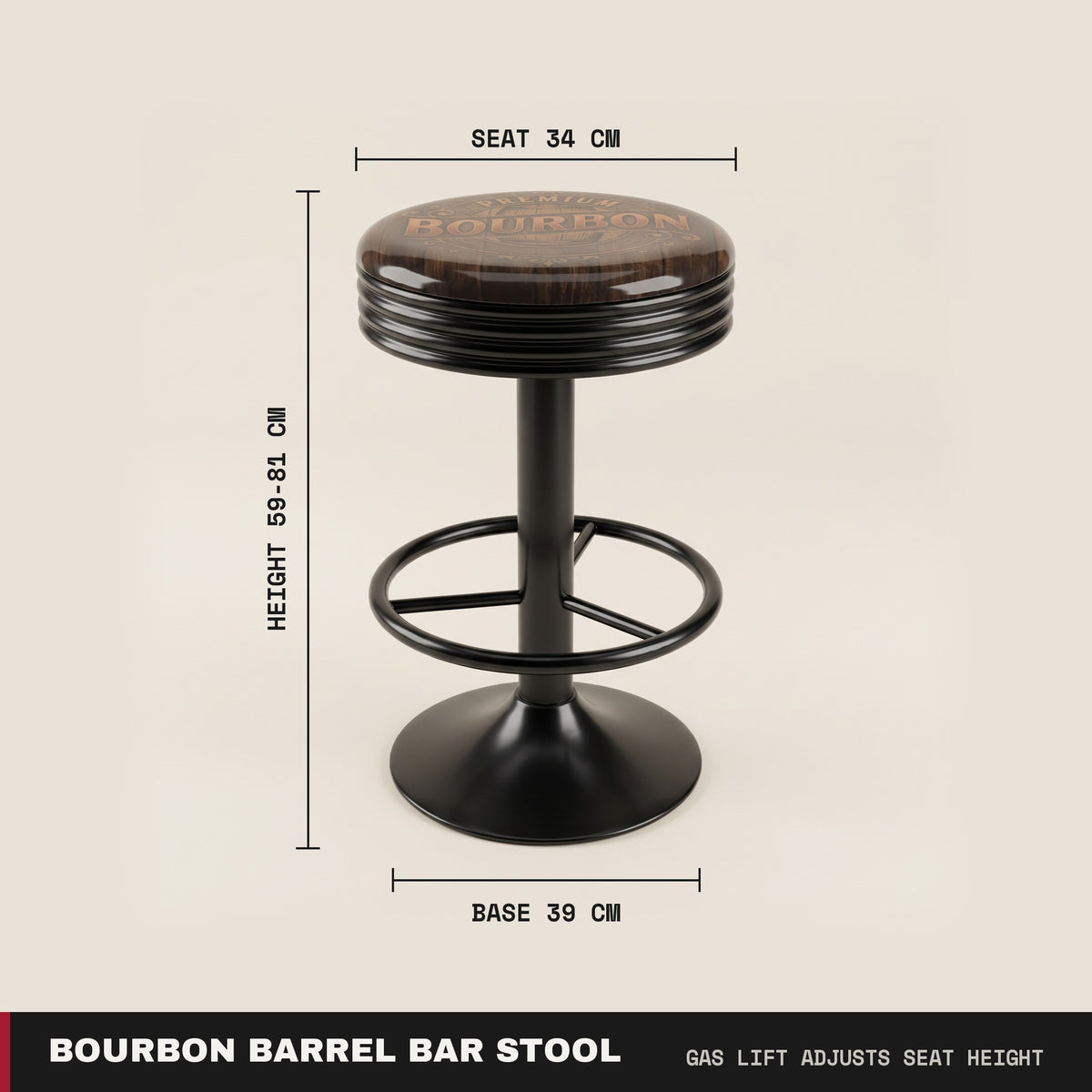 Bourbon Barrel Bar Stool