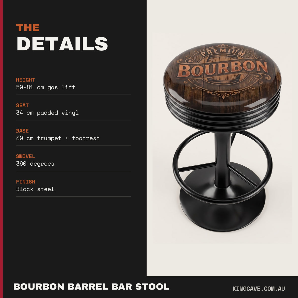 Bourbon Barrel Bar Stool