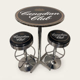 Canadian Club bar table and two bar stools