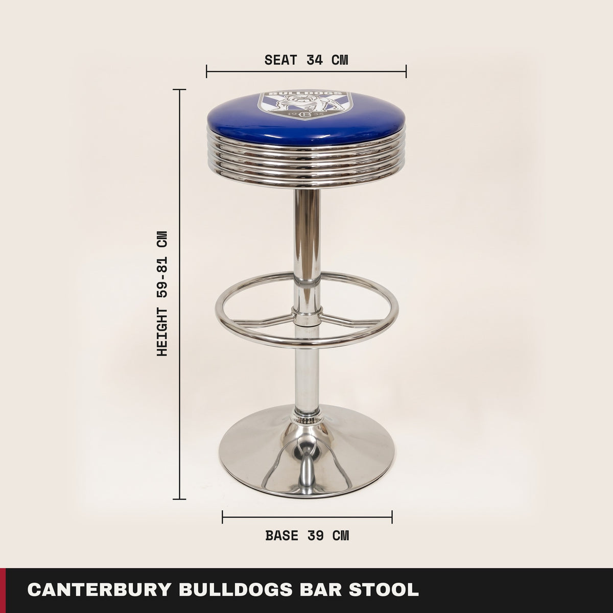 Canterbury Bulldogs Retro NRL Bar Stool