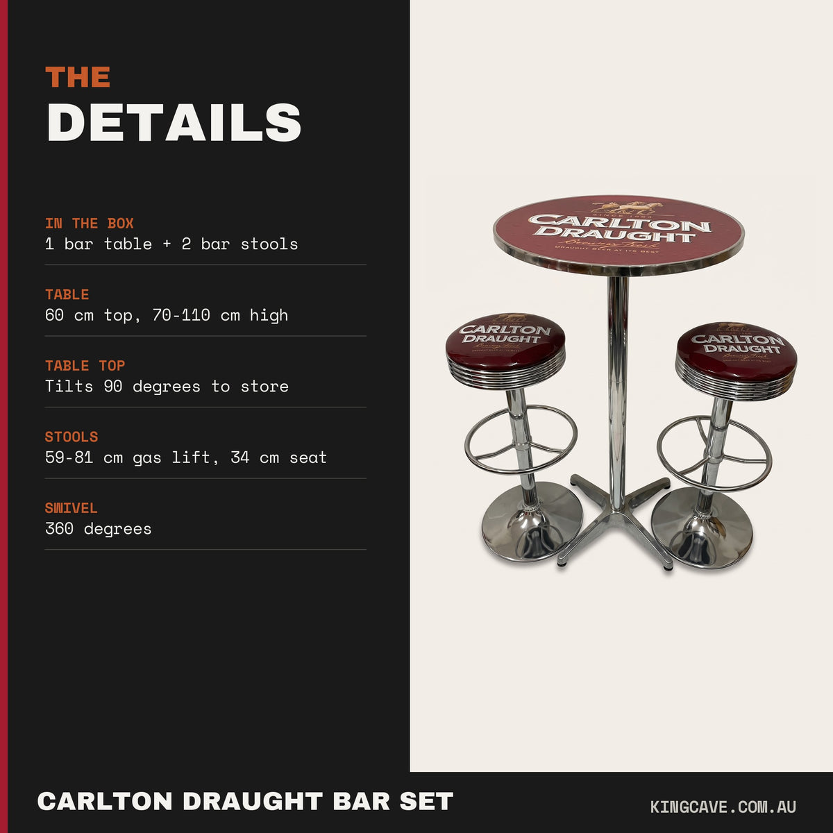Carlton Draught bar set details
