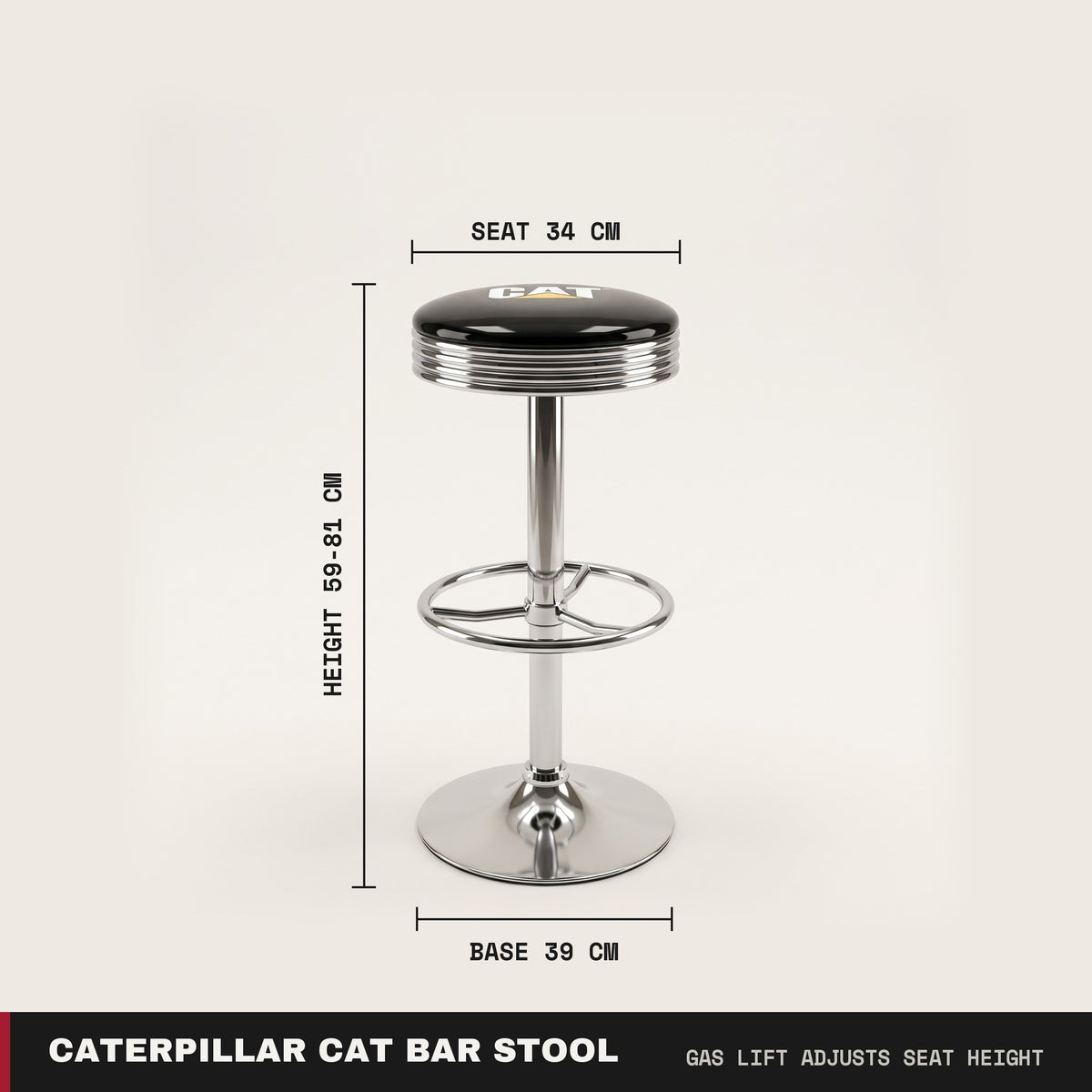 Caterpillar CAT Retro Gas-Lift Bar Stool