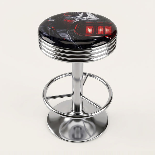 Classic Muscle Car bar stool, chrome base