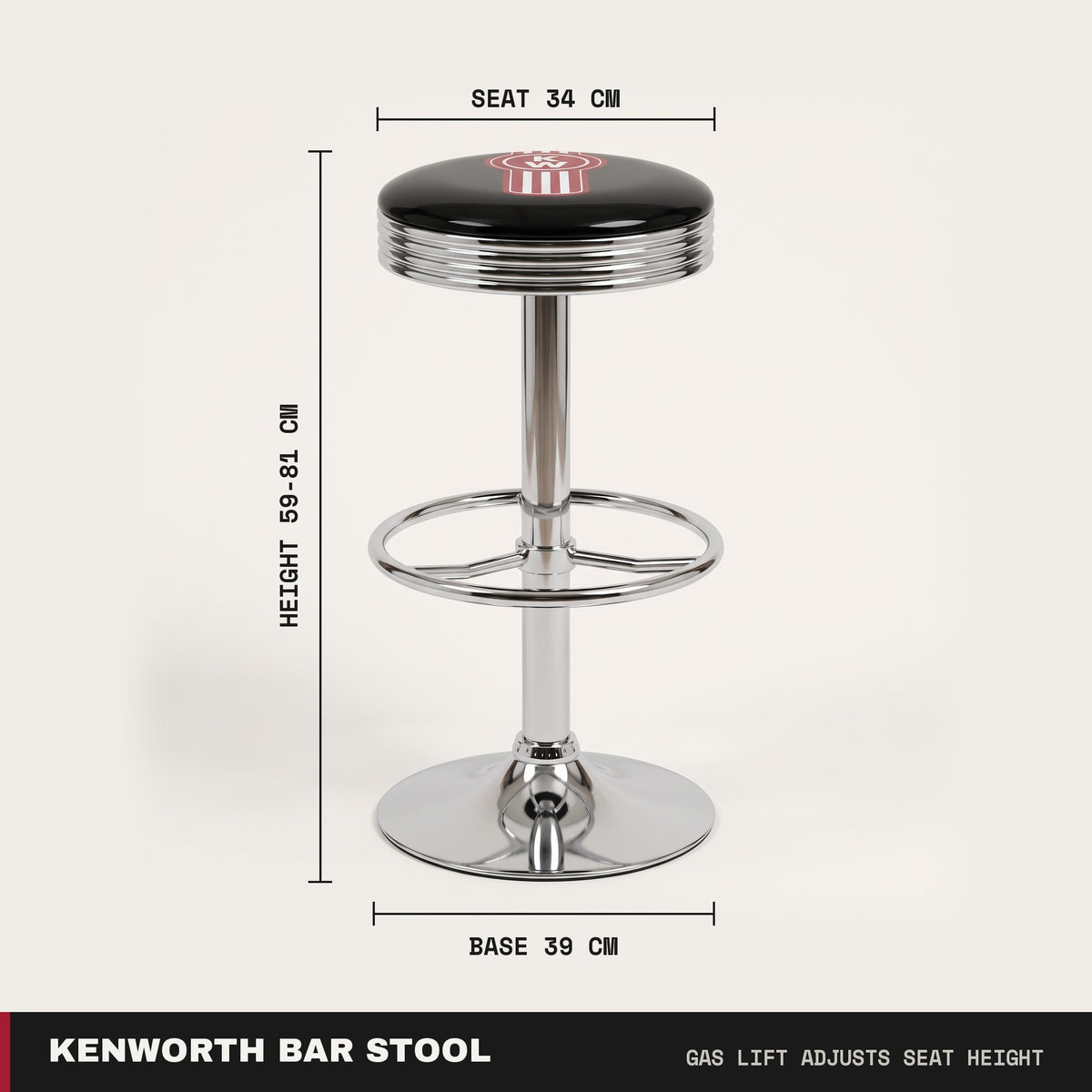 Kenworth Truck Retro Gas-Lift Bar Stool
