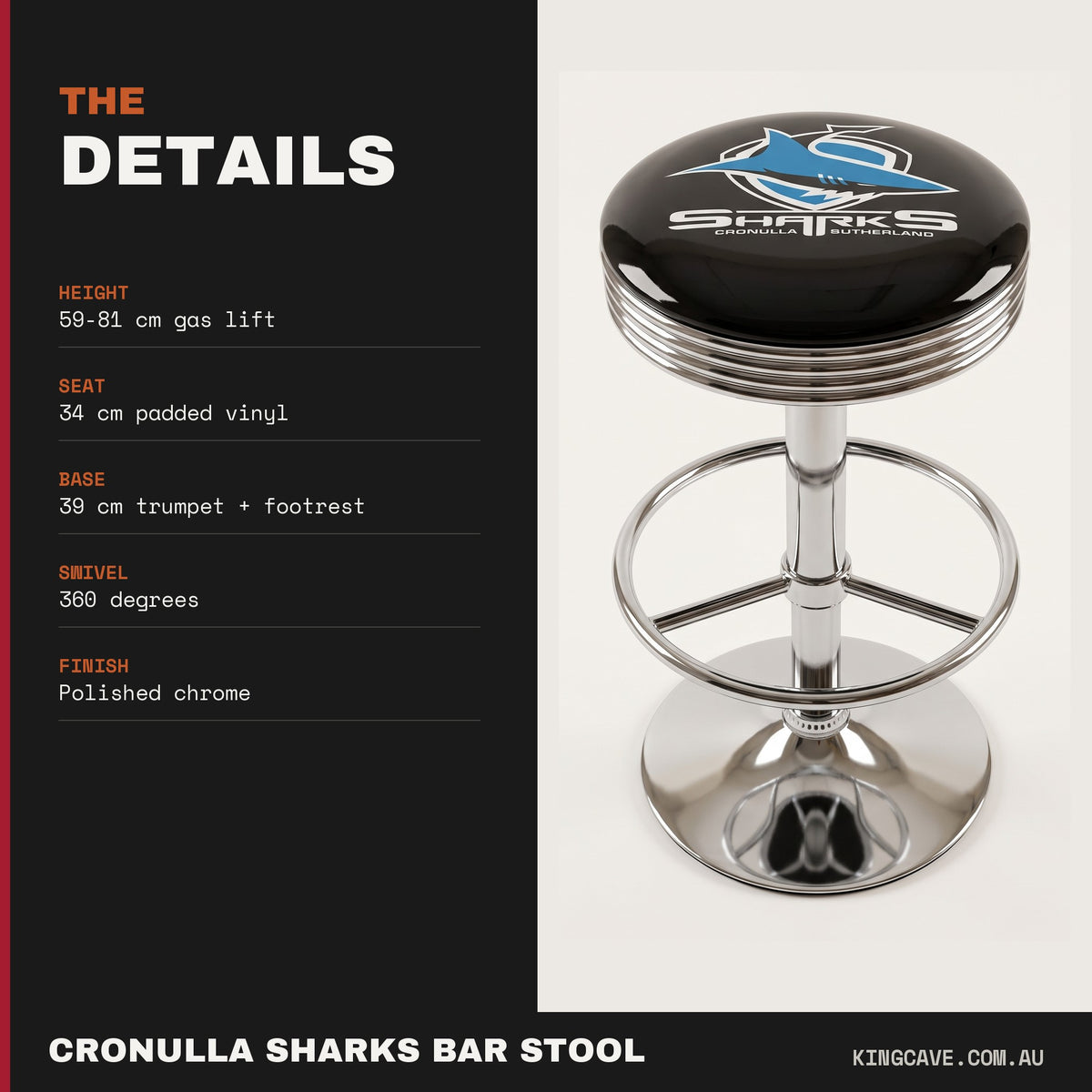 Cronulla Sharks NRL Bar Stool