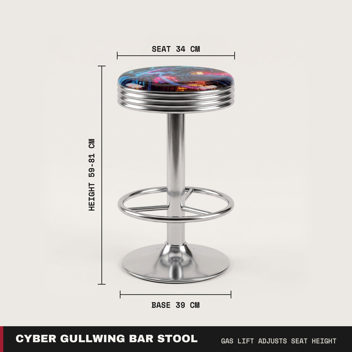 Cyber Gullwing Bar Stool