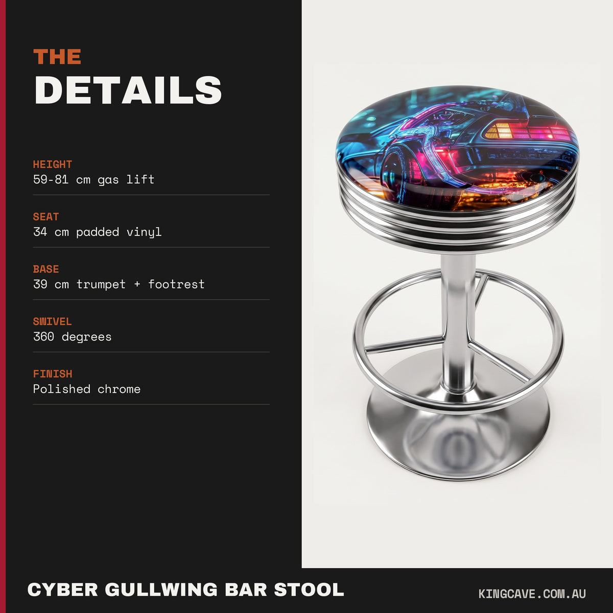 Cyber Gullwing Bar Stool