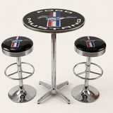 Ford Mustang bar table and two bar stools