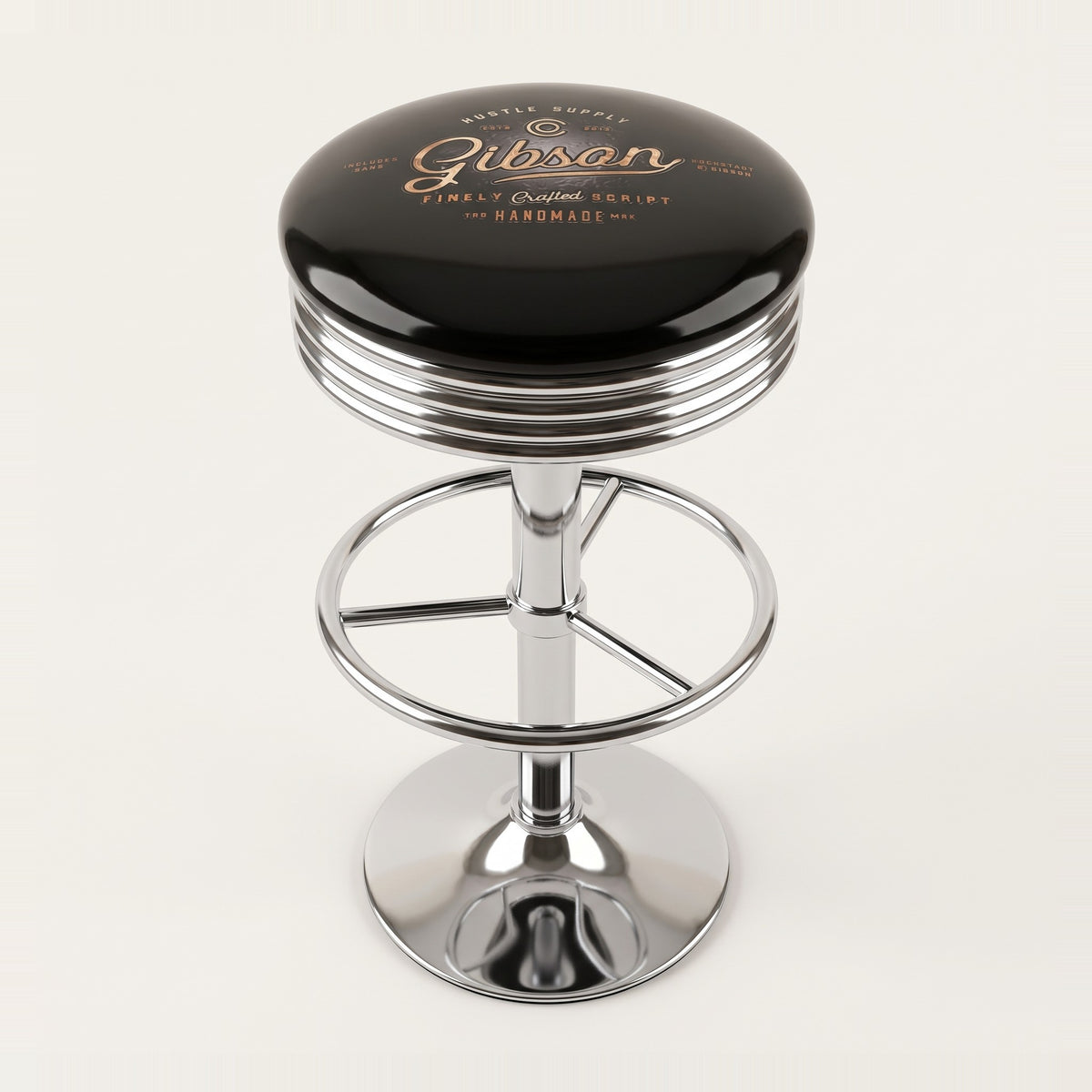 Gibson Guitar Retro Gas-Lift Bar Stool