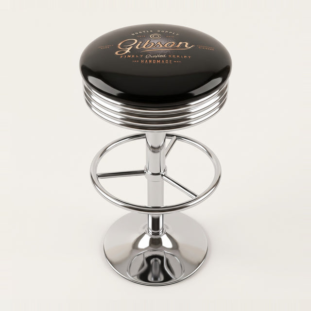 Gibson Guitar bar stool, chrome base