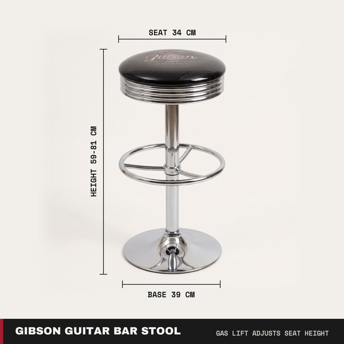 Gibson Guitar Retro Gas-Lift Bar Stool