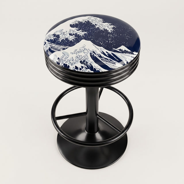 Great Wave bar stool, black base