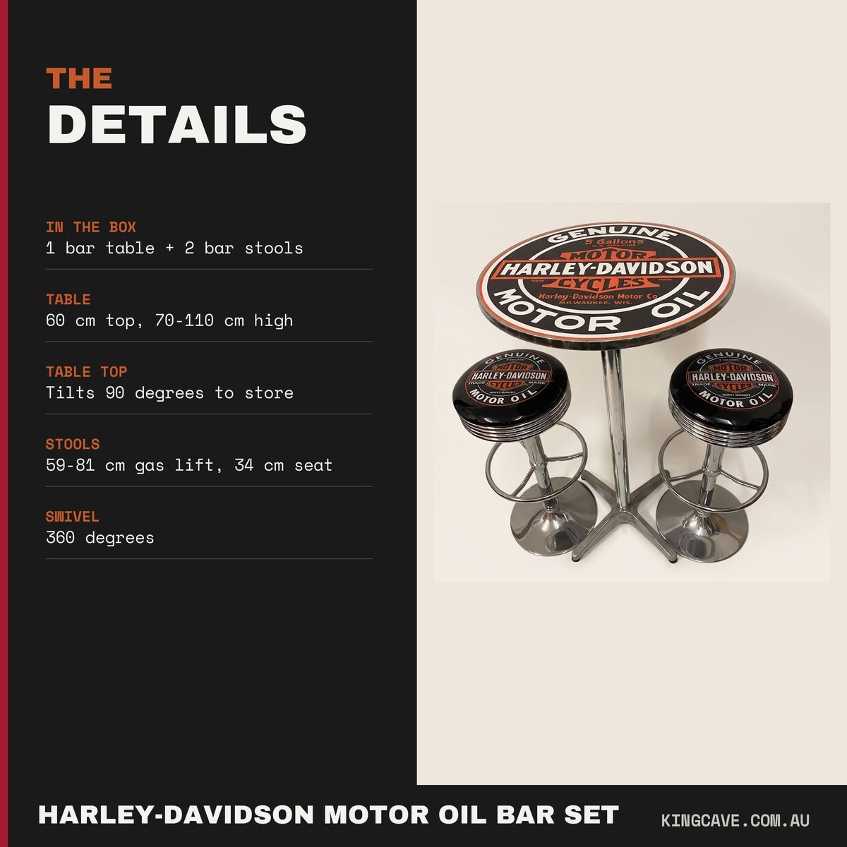 Harley-Davidson Motor Oil bar set details