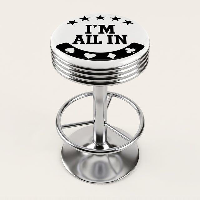I'm All In bar stool, chrome base