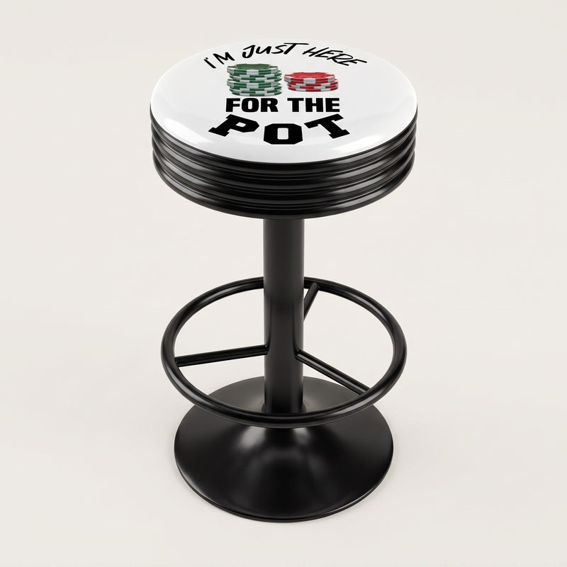 I'm Just Here For The Pot bar stool, black base