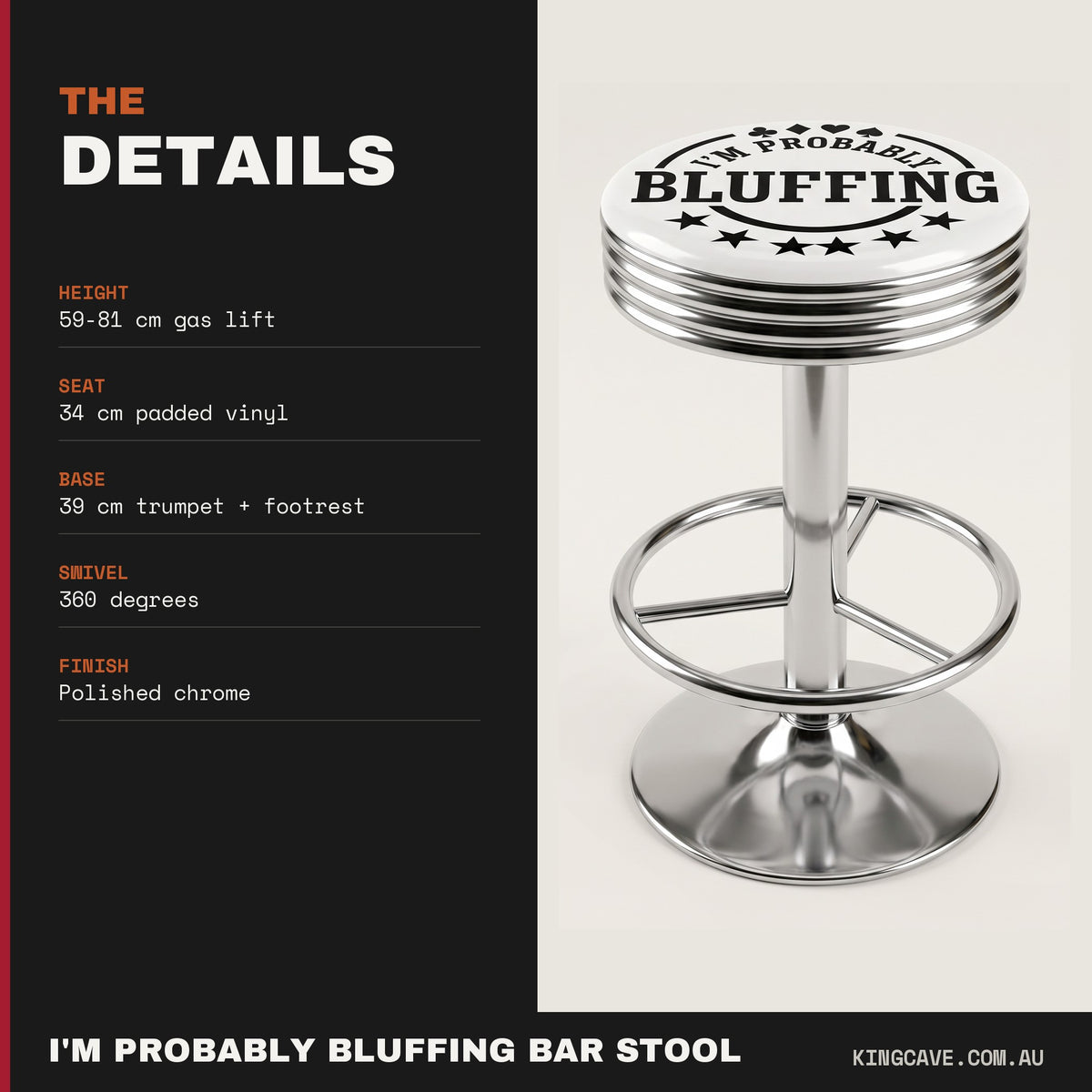 I'm Probably Bluffing Bar Stool