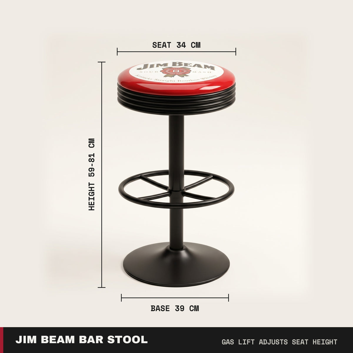 Jim Beam Premium Retro Gas-Lift Bar Stool