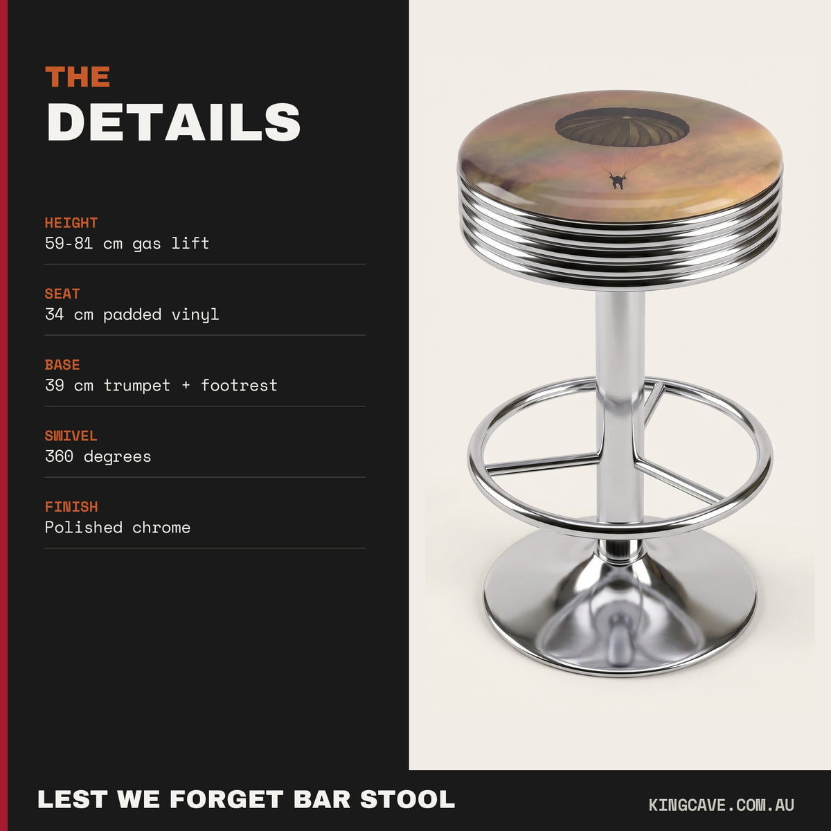 Lest We Forget Bar Stool