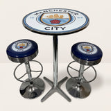 Manchester City FC bar table and two bar stools