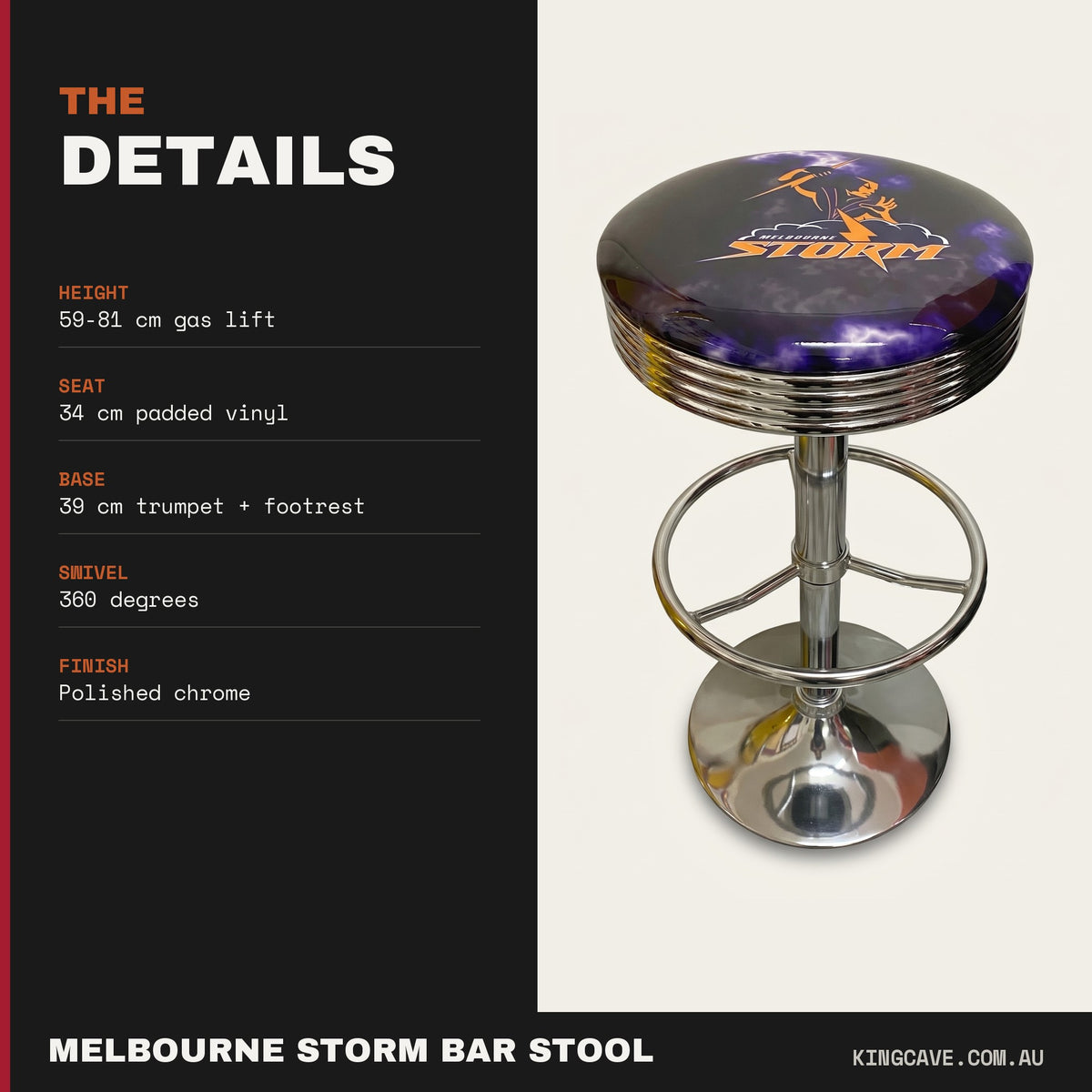 Melbourne Storm NRL Bar Stool