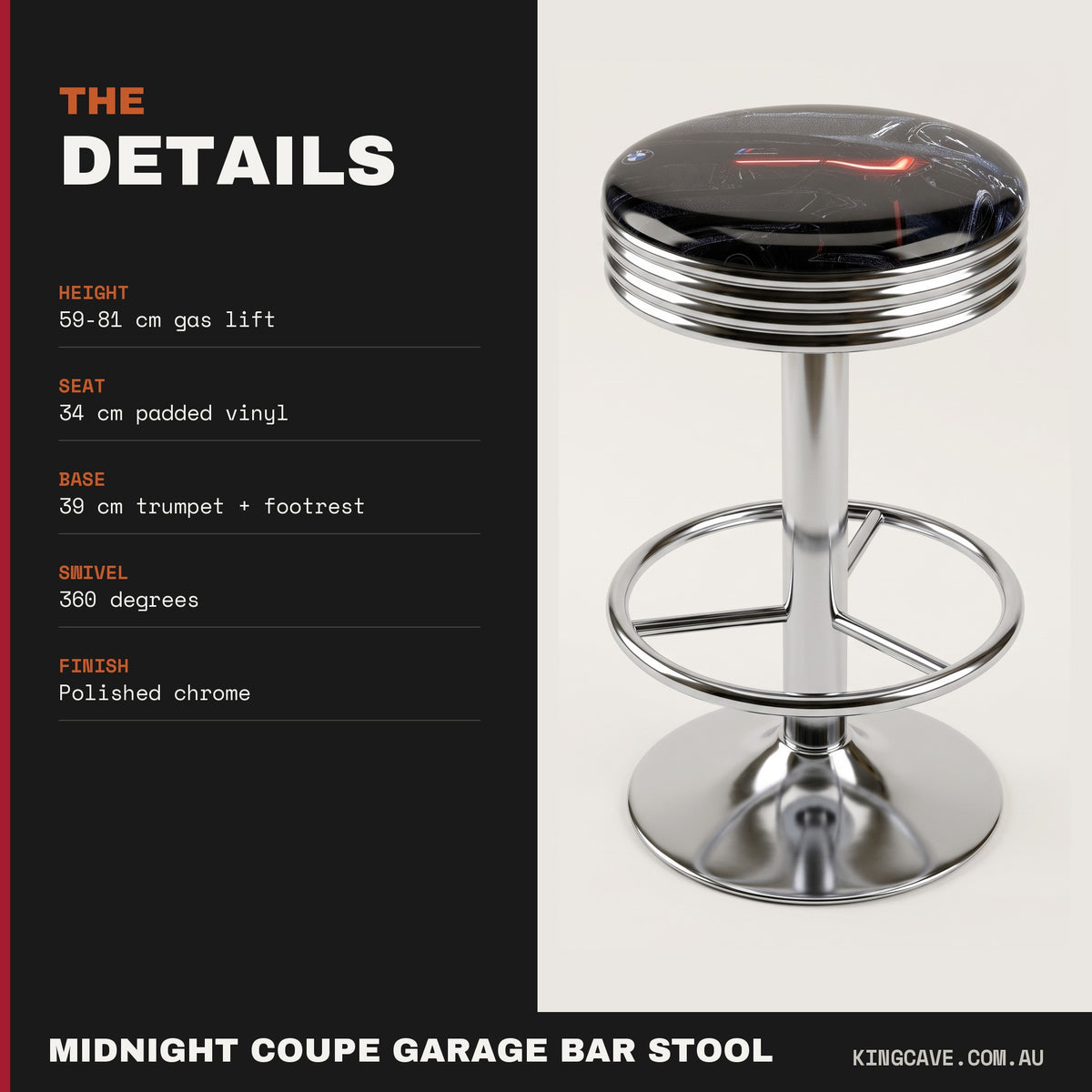 Midnight Coupe Garage Bar Stool