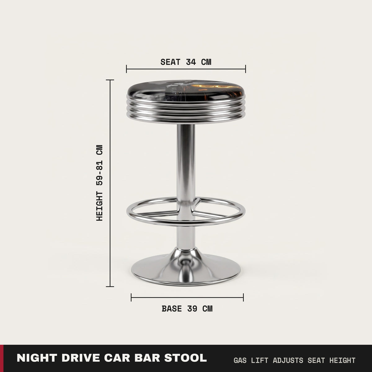 Night Drive Car Bar Stool