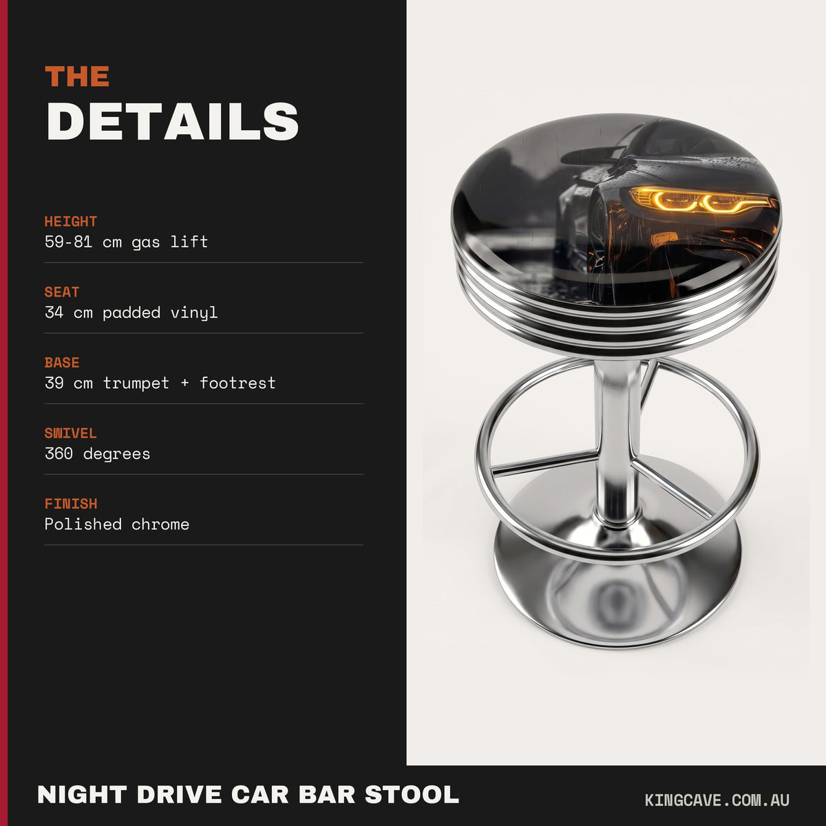Night Drive Car Bar Stool
