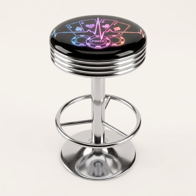 Poker Heartbeat bar stool, chrome base