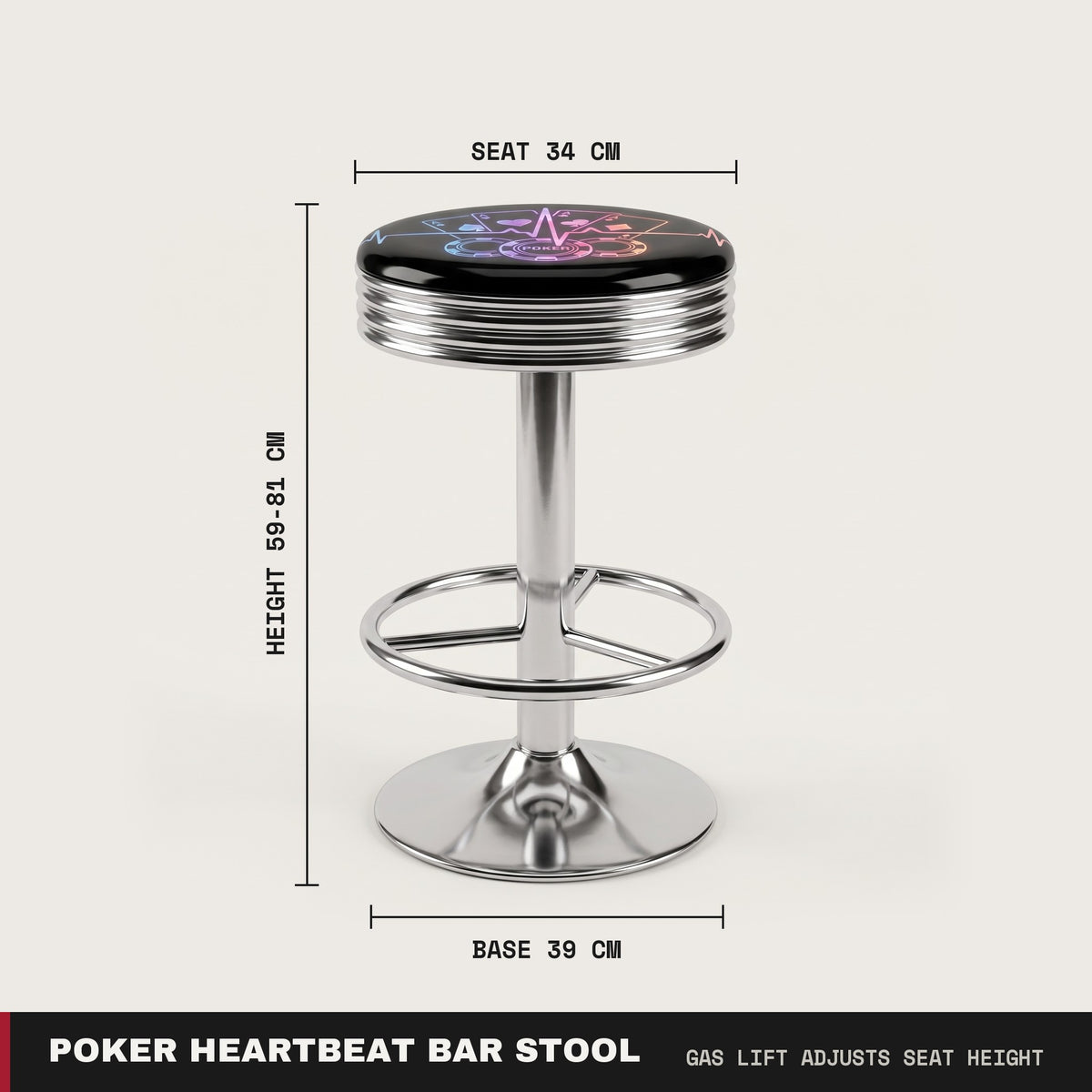 Poker Heartbeat Bar Stool
