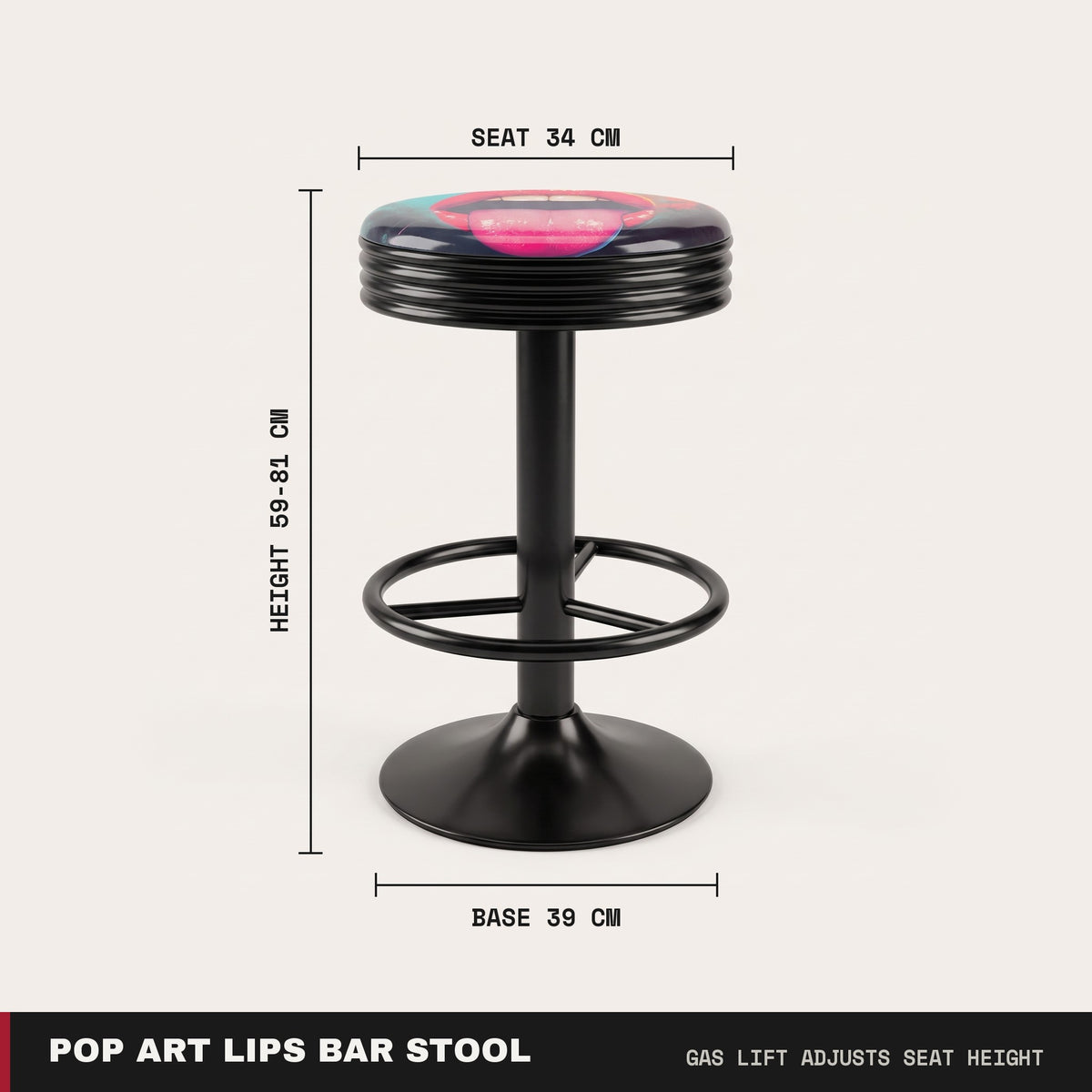 Pop Art Lips Bar Stool