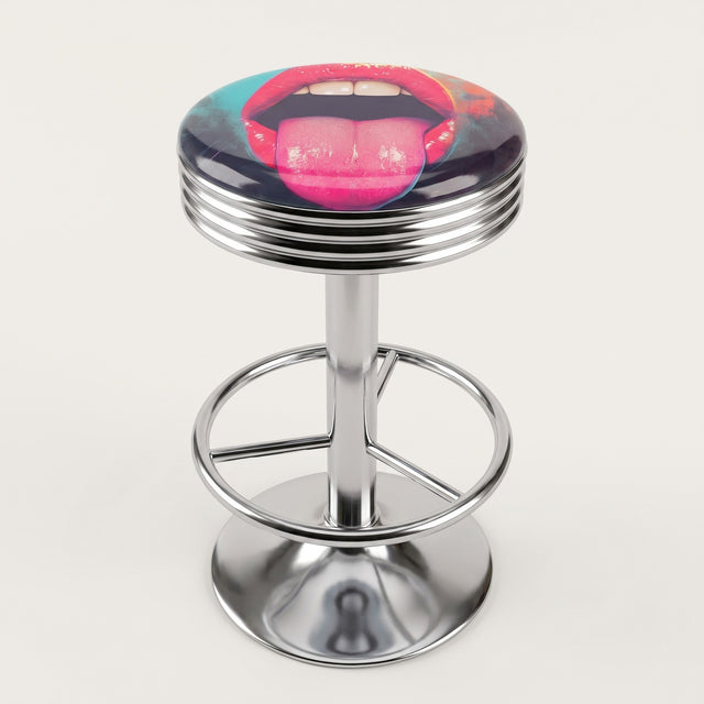 Pop Art Lips bar stool, chrome base