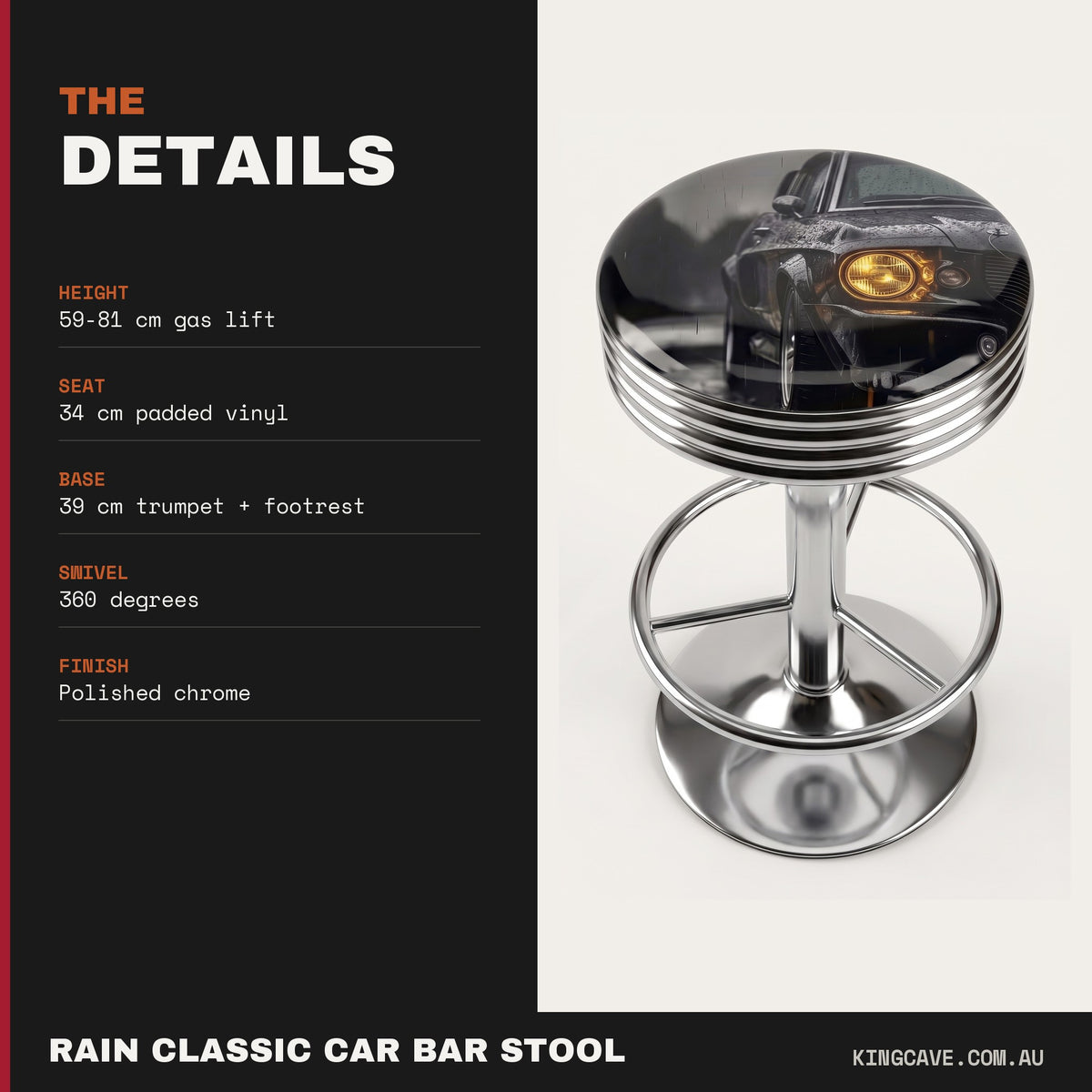 Rain Classic Car Bar Stool