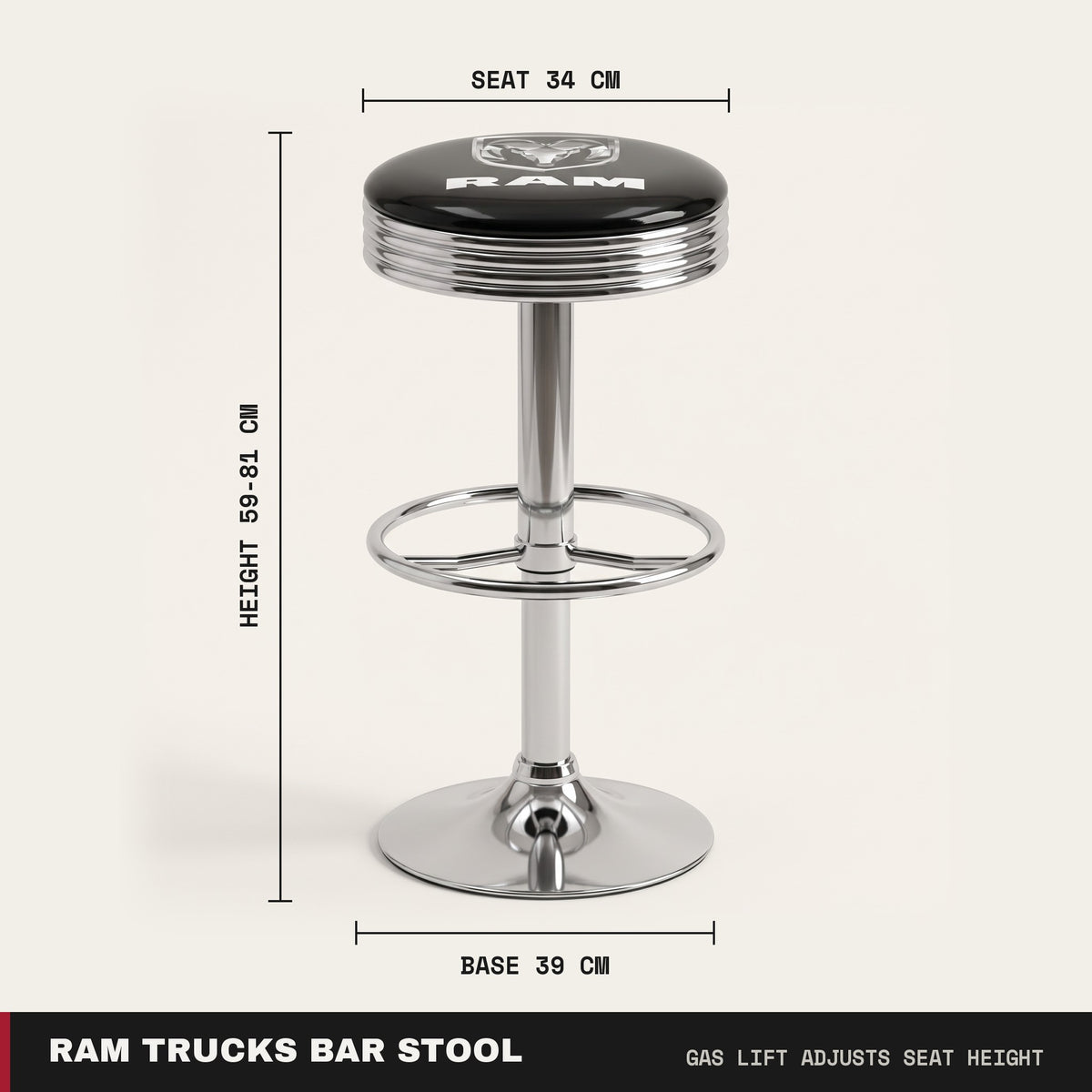 RAM Trucks Premium Gas-Lift Bar Stool